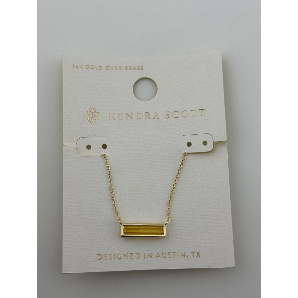 Kendra Scott Paisleigh Gold Tone Necklace Yellow‎ Opalite Glass
